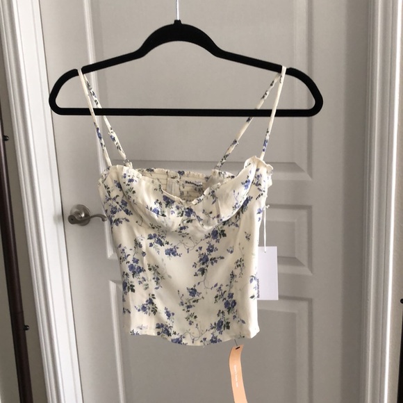 NWT Reformation Finch Top in Madeline sz 0 - Picture 2 of 4
